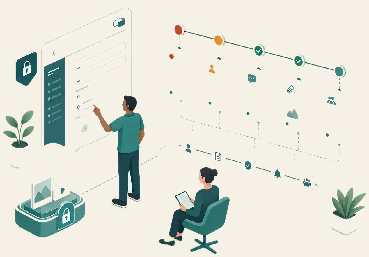 Provider records connect to controlled access and accountable review evidence.