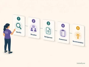 Illustration of the five-step ISBAR structured handover framework adapted for disability support